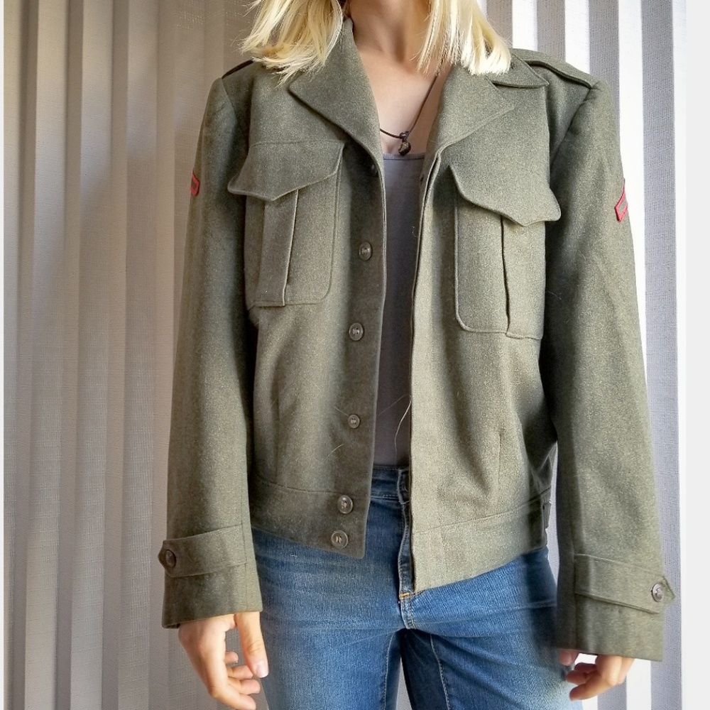 VINTAGE auth utitility jacket military wool coat